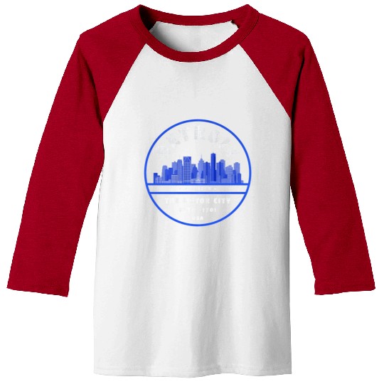 Detroit Skyline Badge Baseball Tees