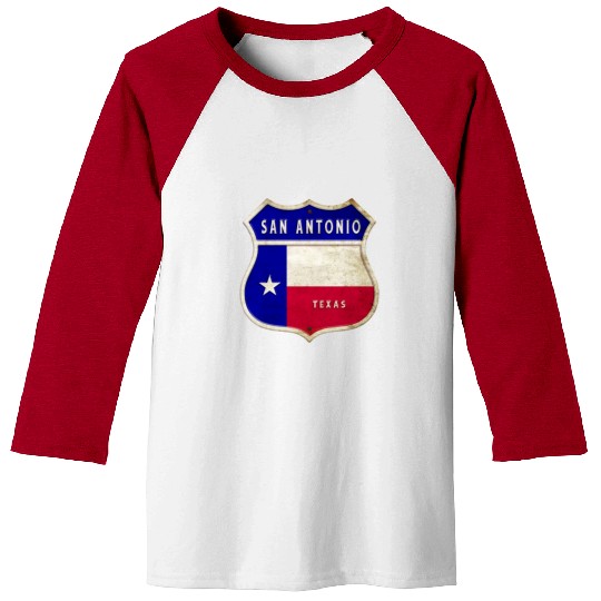 San Antonio Texas coat of arms flag design Baseball Tees