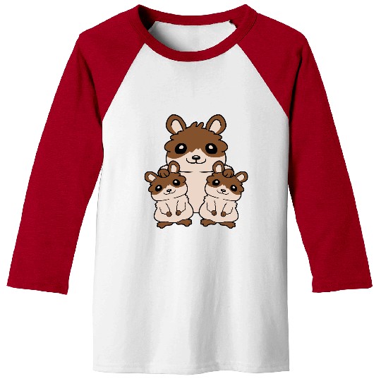 Happy hamster family kids Baseball Tees