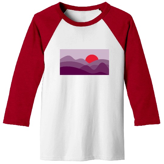 Minimalist Sun Dark Orchid Purple Baseball Tees