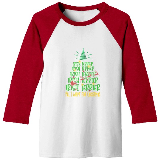 Irish Terrier Christmas Dog breed Christmas Tree Baseball Tees