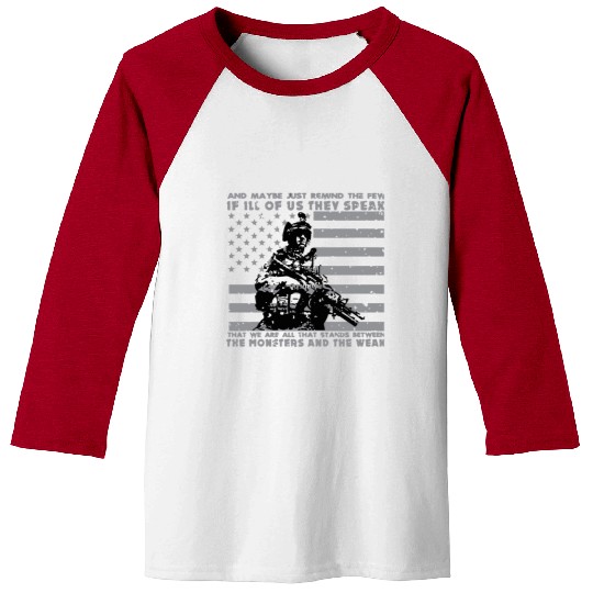 The Monsters And The Weak US Army Veteran Baseball Tees