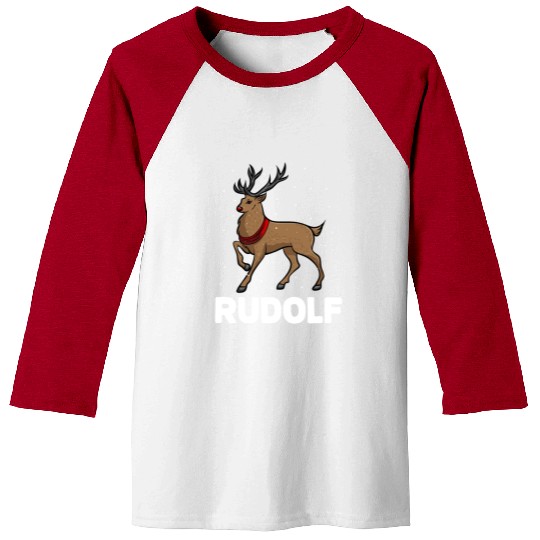 Christmas Santa's Reindeer Lazy Costume Rudolph Baseball Tees