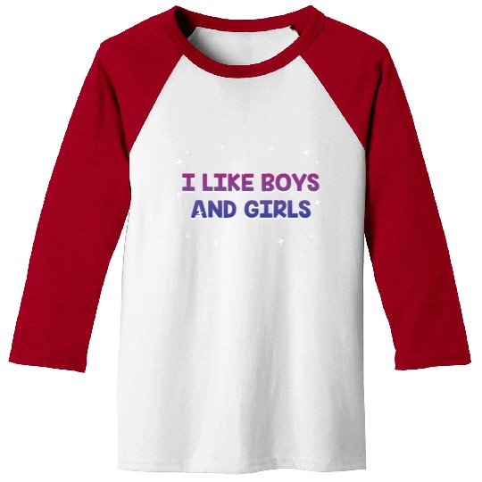 I Like Boys and Girls Bisexual LGBTQ Bi Pride Baseball Tees