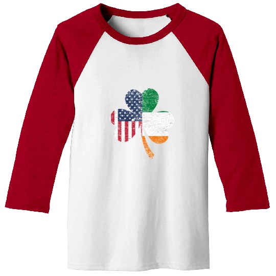Shamrock Usa Flag Irish Ireland Baseball Tees
