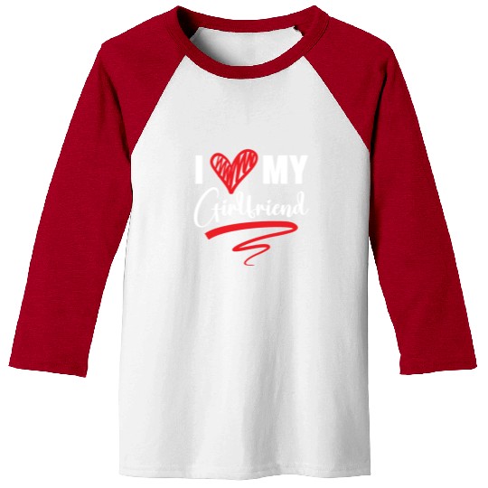 I Love My Girlfriend Valentines Day Cupid Love Baseball Tees