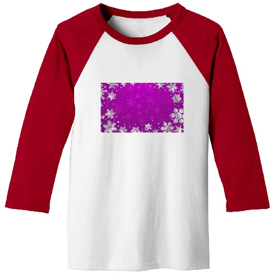 Winter Snowflakes Purple Pattern Baseball Tees
