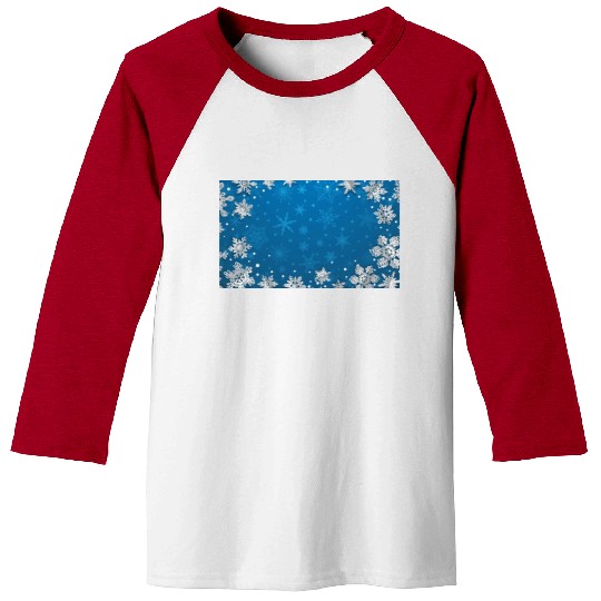 Winter Snowflakes Navy Blue Pattern Baseball Tees