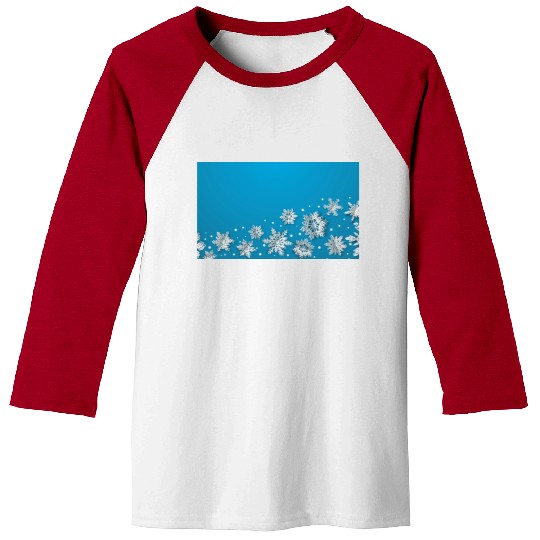 Modern Snowflakes Blue Baseball Tees