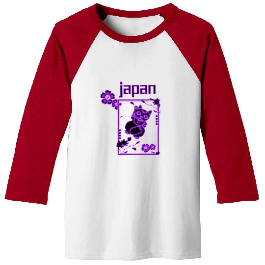 Japan Neon lucky Cat Baseball Tees