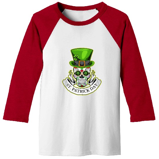 Sugar Skull | St Patrick Day | Lucky Charm Irish Baseball Tees