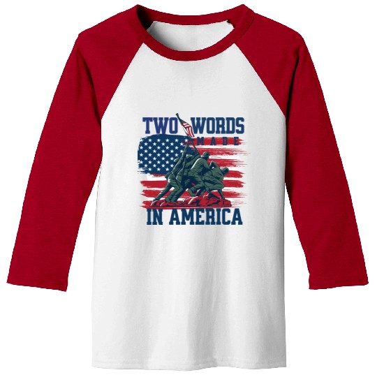 U S Army Veteran Flag 2 Baseball Tees