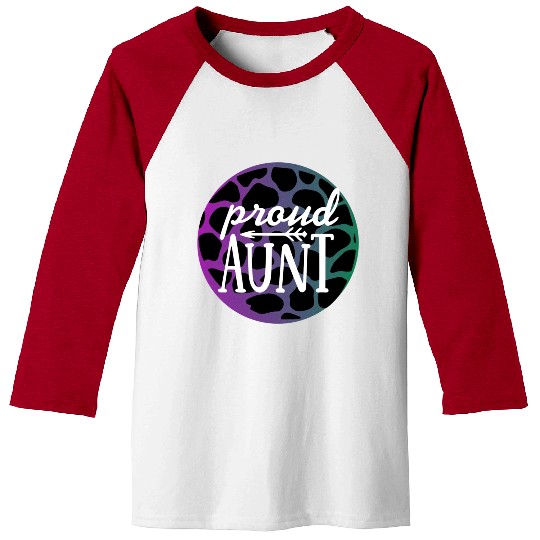 Purple Leopard Proud Aunt Baseball Tees