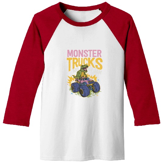 Monster Trucks Are My Jam Vintage Retro Baseball Tees