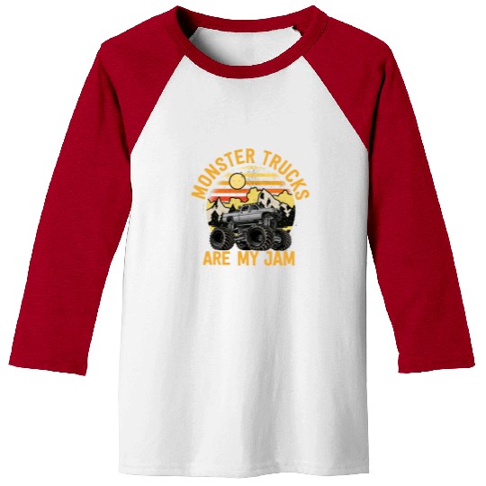Monster Trucks Are My Jam Vintage Retro Baseball Tees
