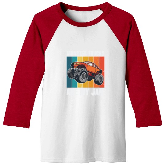 Monster Trucks Are My Jam Vintage Retro Baseball Tees