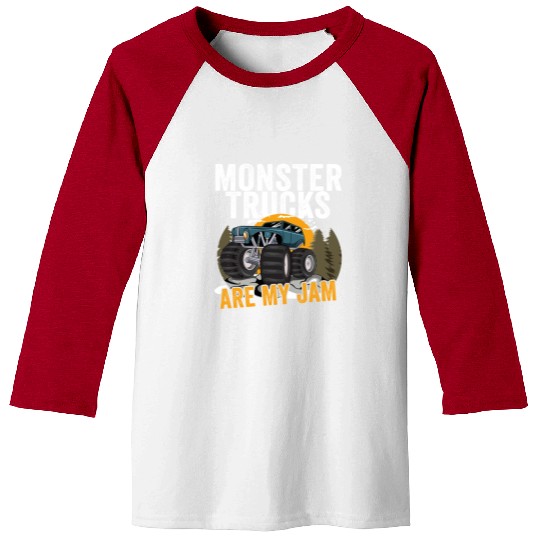 Monster Trucks Are My Jam Vintage Retro Baseball Tees
