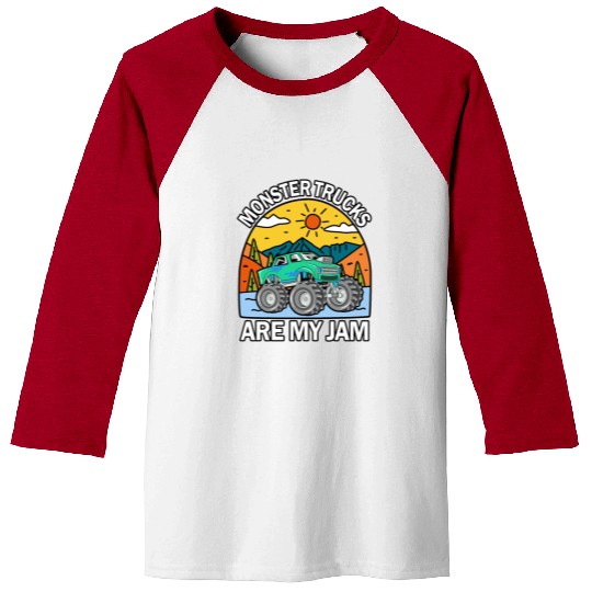 Monster Trucks Are My Jam Vintage Retro Baseball Tees