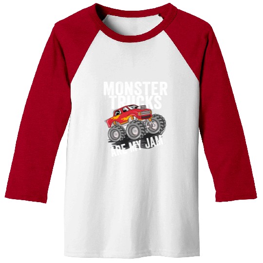 Monster Trucks Are My Jam Vintage Retro Baseball Tees