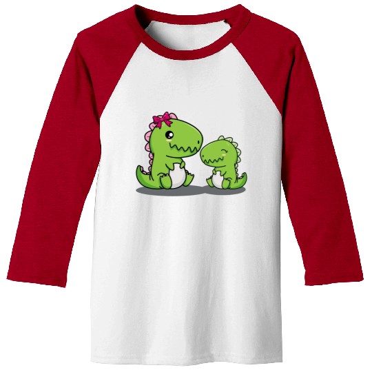 Big sister dino t-rex dinosaur sibling baby girls Baseball Tees