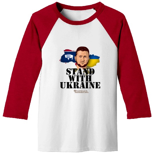 Ukraine Wyoming Flags Zelensky Baseball Tees