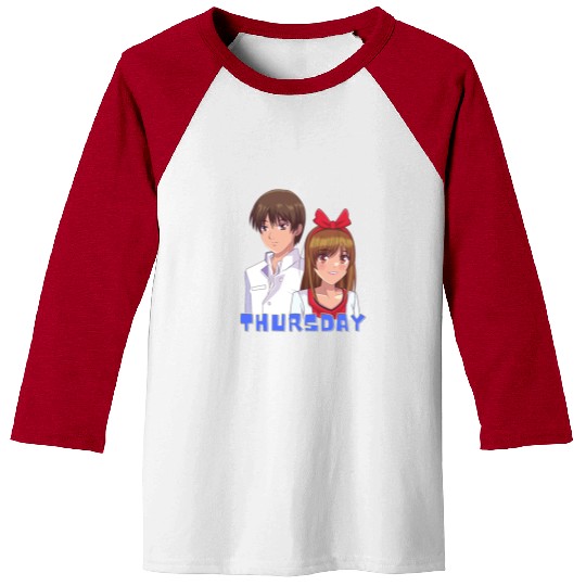 Anime Boy and Girl Day of The Week Thursday Baseball Tees