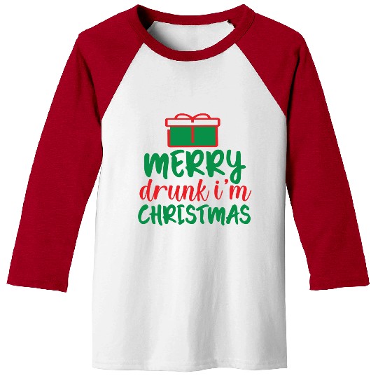 Merry Drunk I m Christmas Baseball Tees
