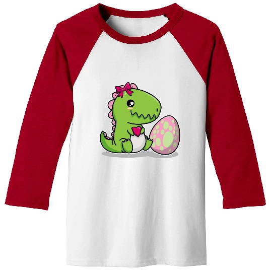 Big sister Cute dino with egg siblings boy girl Baseball Tees
