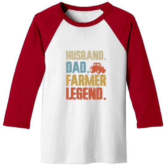Farming Farmer Dad Father Vintage Baseball Tees