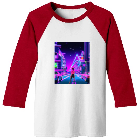 Vaporwave Car Synthwave Girl Baseball Tees