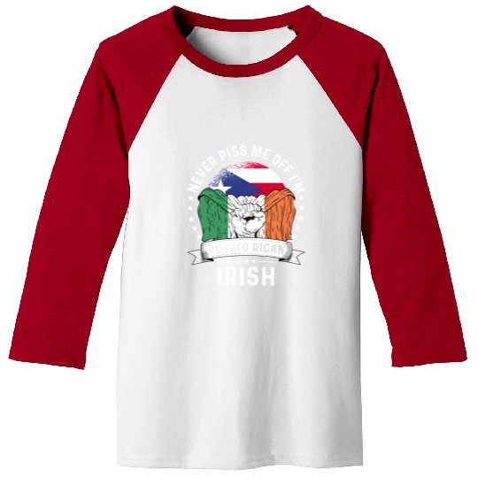 Puerto Rico Flag Ireland Grown Funny Humor Baseball Tees
