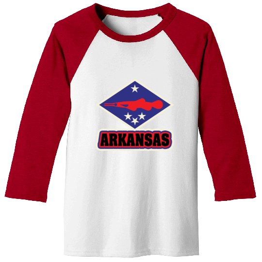 US States ARKANSAS Baseball Tees