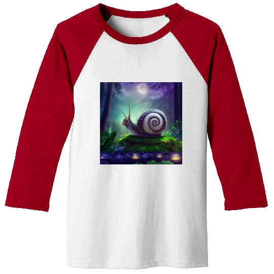 Spiral Moongazing Snail Ombre Aqua Lavender sky Baseball Tees