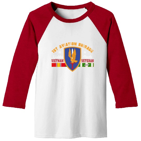 1st Aviation Brigade Vietnam Veteran Golden Hawks Baseball Tees