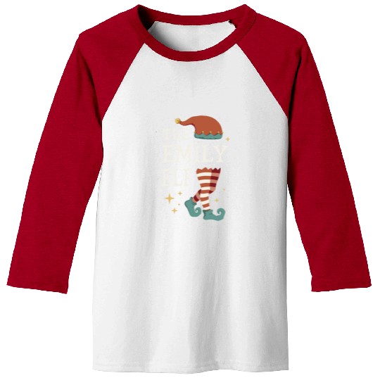The Emily Elf - Christmas Pajama for Emily Baseball Tees