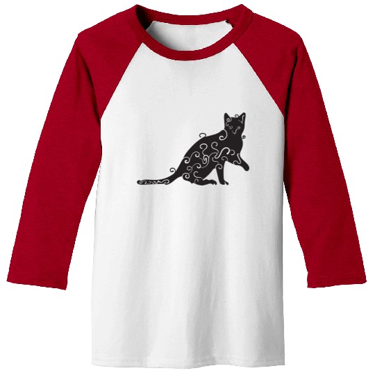 Black magic Cat desk mat , black cat holding on Baseball Tees
