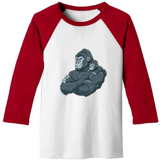 Strong Gorilla with Gorilla Kid for a Gorilla Baseball Tees