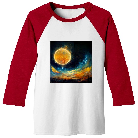 Full moon and Sun Baseball Tees