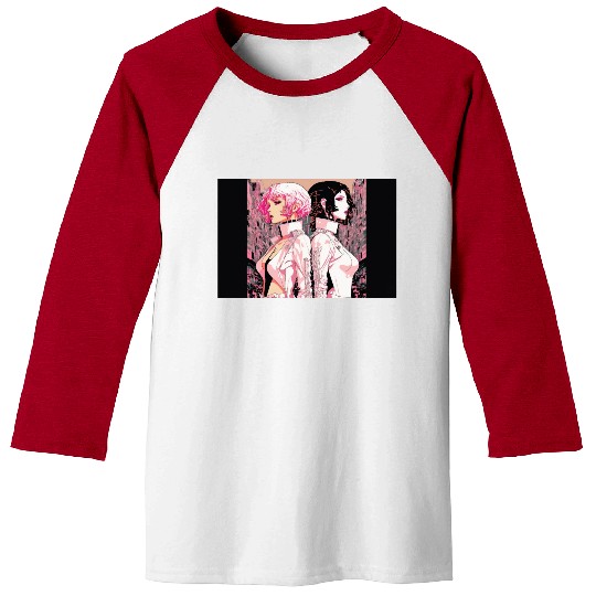 Together in the Street - Cyberpunk City Portrait Baseball Tees