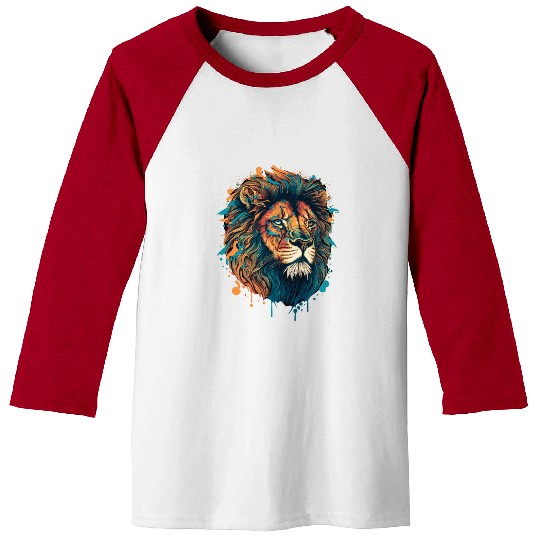 Abstract Lion Baseball Tees