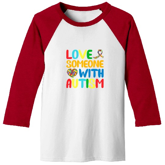 Autism Mom I Love Someone with Autism Autism Aware Baseball Tees