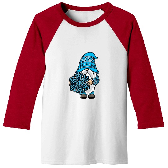 Blue Christmas Gnome Snowflake Winter Xmas Santa Baseball Tees