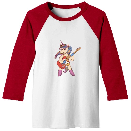 Unicorn Guitarist Guitar Player Baseball Tees