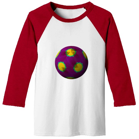 Purple 3D Sphere with Green Symmetric Shape Baseball Tees