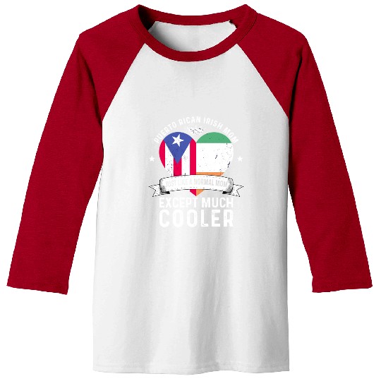 Puerto Rico Flag Ireland Mom Mothers Day Women Baseball Tees