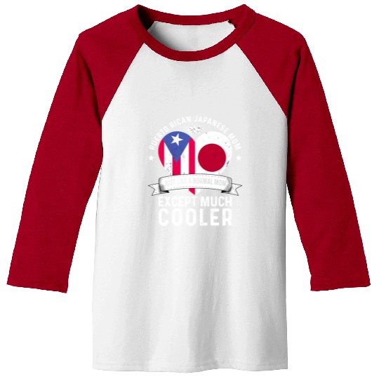 Puerto Rico Flag Japan Mom Mothers Day Women Mama Baseball Tees