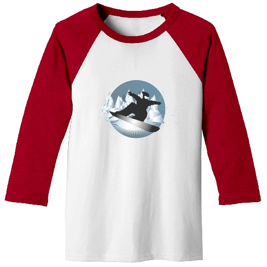 Snowboarding in the mountains for snowboarders Baseball Tees