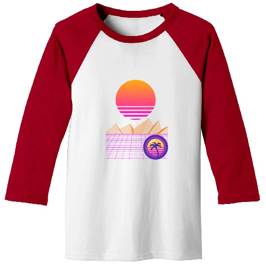 Synthwave Mountain Baseball Tees