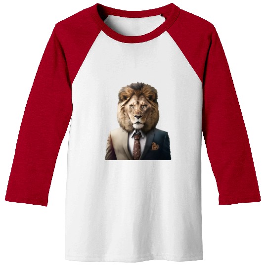 lion in suit portrait style Baseball Tees