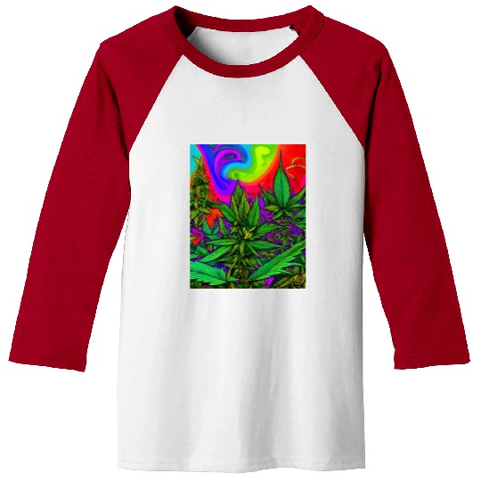 Psychedelic cannabis land Baseball Tees